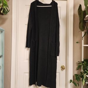 HALARA Black Long Knit Cardigan